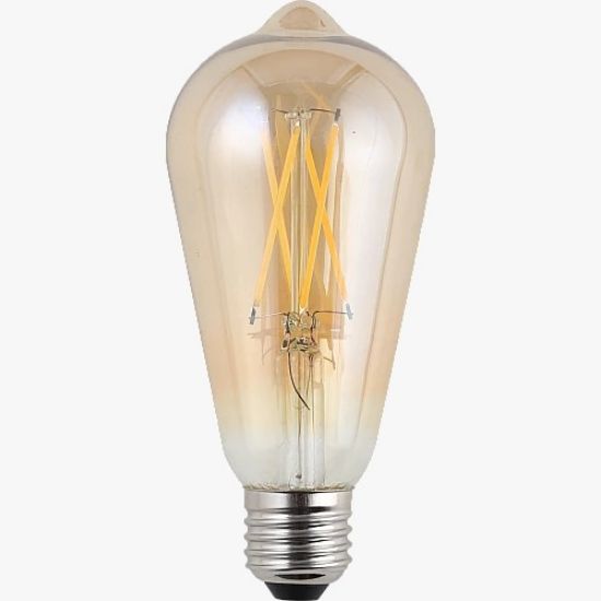 صورة لمبة لون الانارة اصفر مع قزاز ذهبي 7 واط E27